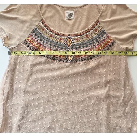 Anthropologie Lilka Embroidered Tulle Sequin Beaded Tee Top Womens Medium Boho - Picture 14 of 16